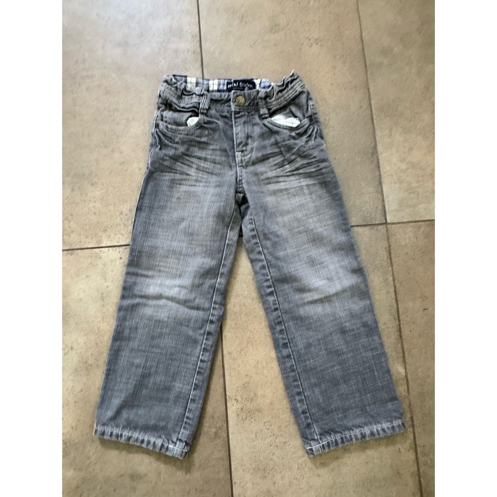 Mini Boden Jeans Boys Youth Grey 5Y‎ Adjustable Waist Classic Wash Lined Denim
